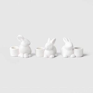 Easter nwt Set of 3 Ceramic Bunny Taper Candle Holders - Threshold